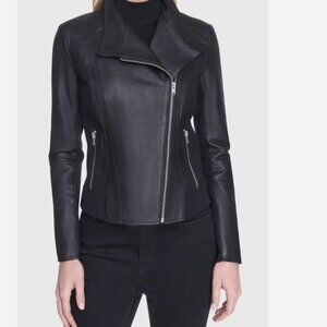 Andrew Marc Felix Asymmetrical Leather Moto Jacket